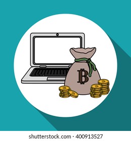 Bitcon icon design, vector illustration