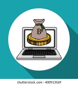 Bitcon icon design, vector illustration
