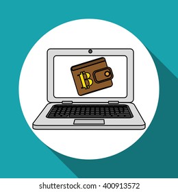 Bitcon icon design, vector illustration
