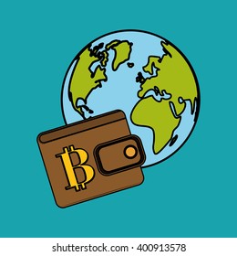 Bitcon icon design, vector illustration