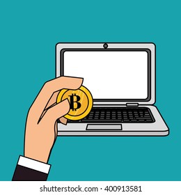 Bitcon icon design, vector illustration