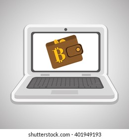Bitcon icon design, vector illustration