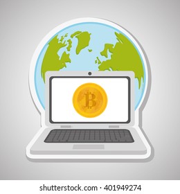 Bitcon icon design, vector illustration