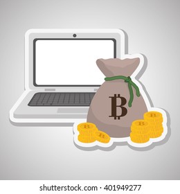 Bitcon icon design, vector illustration