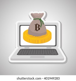 Bitcon icon design, vector illustration
