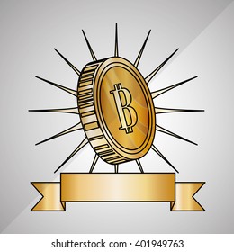 Bitcon icon design, vector illustration