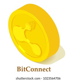 Bitconnect icon. Isometric illustration of bitconnect vector icon for web