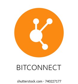 Bitconnect vector icon. Cryptocurrency with huge market capitalization. Based on blockchain technologie.