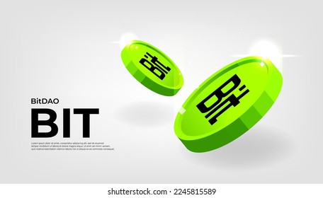 BitDAO (BIT) coin banner. BIT coin cryptocurrency concept banner background.