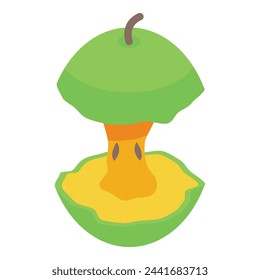 Bite apple biogas icon isometric vector. Refuel energy material. Farming source