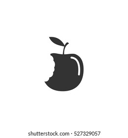 Bite Apple Icon Flat. Illustration Isolated Vector Sign Symbol