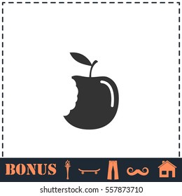 Bite apple icon flat. Simple vector symbol and bonus icon