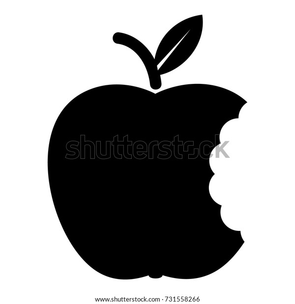 リンゴのアイコンをかむ ウェブ用の一口リンゴのベクター画像アイコンの簡単なイラスト のベクター画像素材 ロイヤリティフリー
