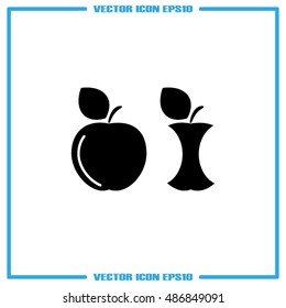 bite apple vector icon