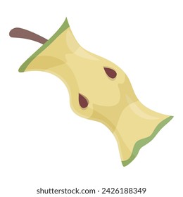 Icono de desperdicio de manzana mordida vector de dibujos animados. Clasificando el contenedor de alimentos. Residuos para beber