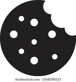 Bite biscuit icon in trendy style . Bite cookie icon . Chocolate cookie bites icon vector