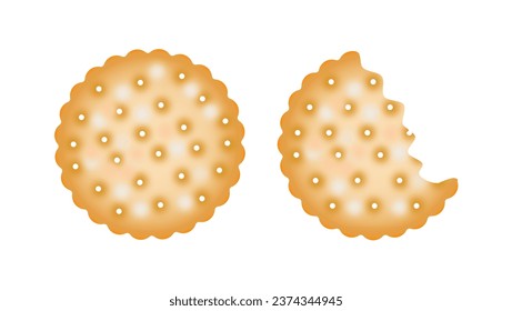 bite biscuits, flat illustration of bite biscuits vector icon for web