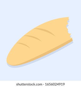 bite of bread flat drawing. vector illustration