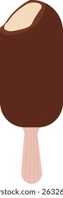bite chocolate ice cream vanilla inside vector