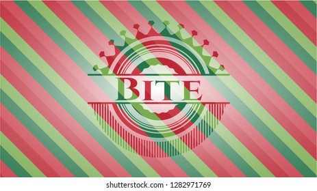 Bite christmas emblem background.