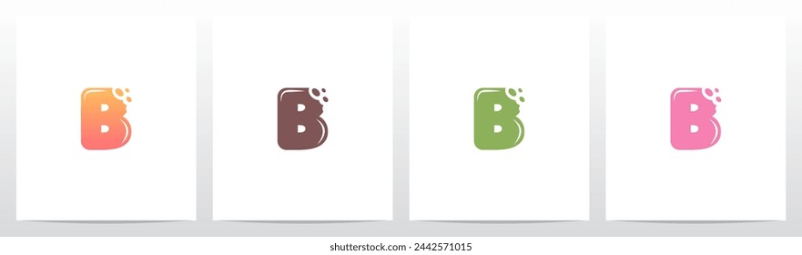 Bite Cookies Cake Letter Initial Logo Design B