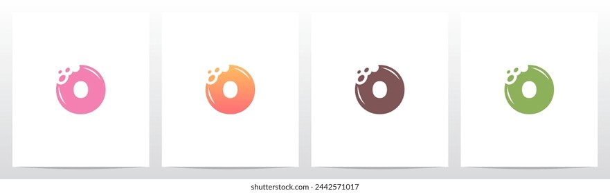 Bite Cookies Cake Letter Initial Logo Design O