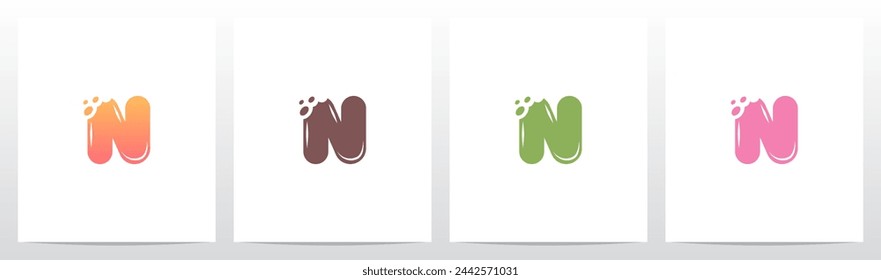 Bite Cookies Cake Letter Initial Logo Design N