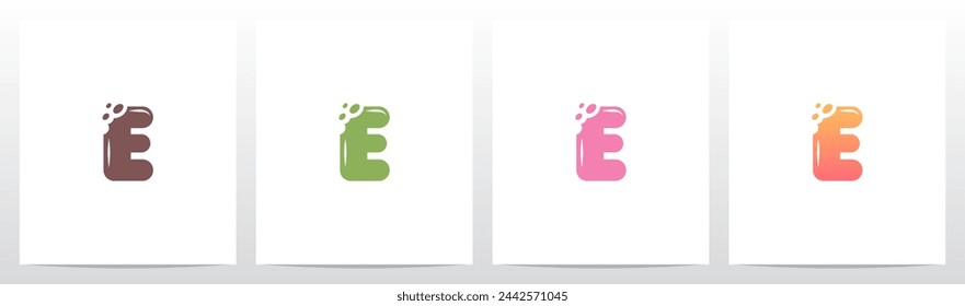 Bite Cookies Cake Letter Initial Logo Design E