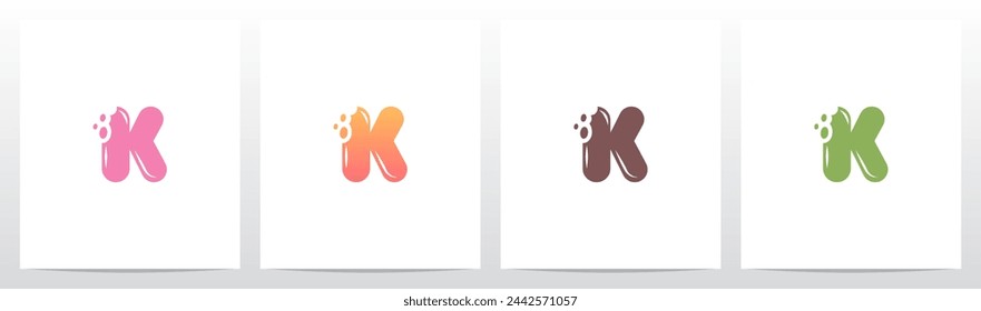 Bite Cookies Cake Letter Initial Logo Design K