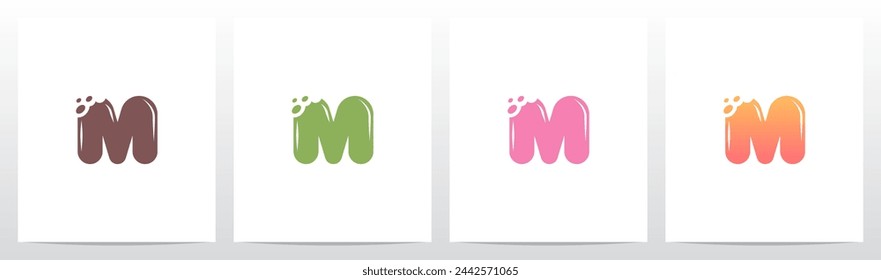 Bite Cookies Cake Letter Initial Logo Design M