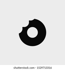 Bite donut icon. New trendy donut vector illustration symbol