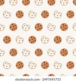 Patrón de galletas de la bondad horneada de la mordida de la felicidad. Perfecto para textiles de temporada, utensilios de cocina o Materiales promocionales para eventos de verano y puestos de refrescos.