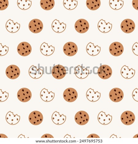 Bite of Happiness Baked Goodness Cookie Pattern. Perfect for seasonal textiles, kitchenware, or promotional materials for summer events and refreshment stands.