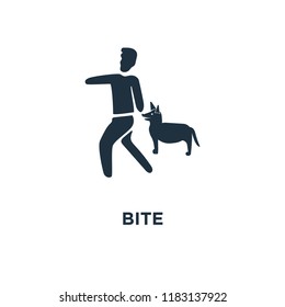 Bite icon. Black filled vector illustration. Bite symbol on white background. Can be used in web and mobile.