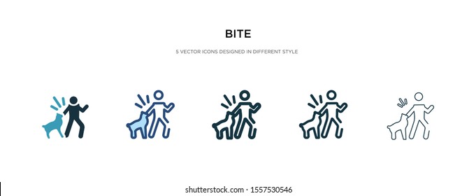 bite icon in different style vector illustration. two colored and black bite vector icons designed in filled, outline, line and stroke style can be used for web, mobile, ui