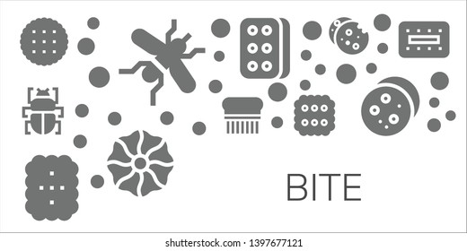 bite icon set. 11 filled bite icons.  Simple modern icons about  - Biscuit, Mosquito, Fleas, Flea, Cookie