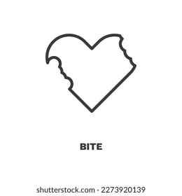 bite icon. Thin line bite icon from Insurance and Coverage collection. Outline vector isolated on white background. Editable bite symbol can be used web and mobile