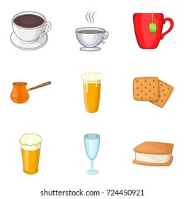 Bite icons set. Cartoon set of 9 bite vector icons for web isolated on white background