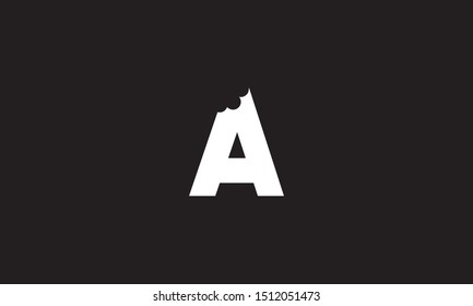 A bite letter logo. Unique attractive creative modern initial A logo with bites shape design