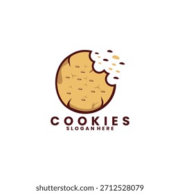 Plantilla de Vector de diseño de logotipo de ilustración de pastel marcada. Icono de diseño de logotipo de galleta