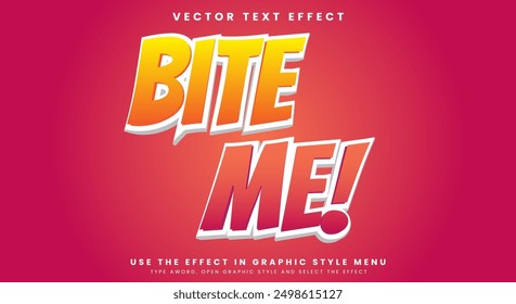 Bite Me 3d editable text effect Template suitable for Crunchy food product