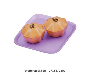 Icono de panqueque de tamaño de mordida Ilustración 3D Render