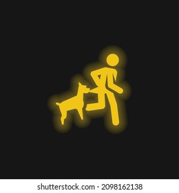 Icono de neón amarillo brillante