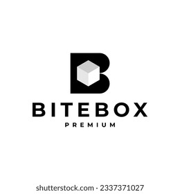 BITEBOX TECHNOLOGY HEXAGON LETTER B LOGO NEGATIVE SPACE VECTOR ICON ILLUSTRATION