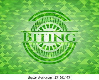 Biting green mosaic emblem