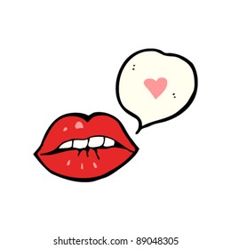 biting lip cartoon
