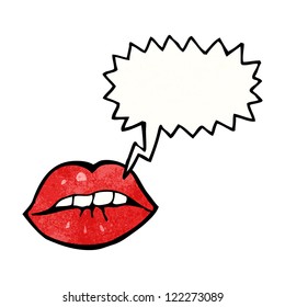 caricatura de labios mordientes