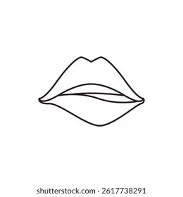biting lips mouth vector illustration lipstick 