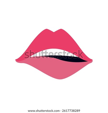 biting lips mouth vector illustration lipstick 