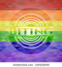 Mezcla con fondo de mosaico con los colores de la bandera LGBT
